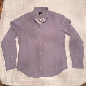 Club Monaco Doubleface Chemise Long Sleeve Button Down Shirt Grey Slim Men’s